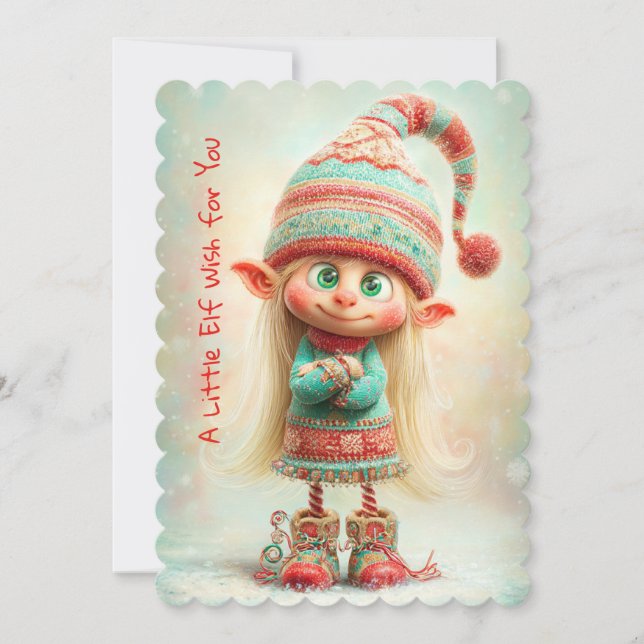 Tarjeta Festiva Enchanted Elf | North Pole Christmas Magic (Anverso)