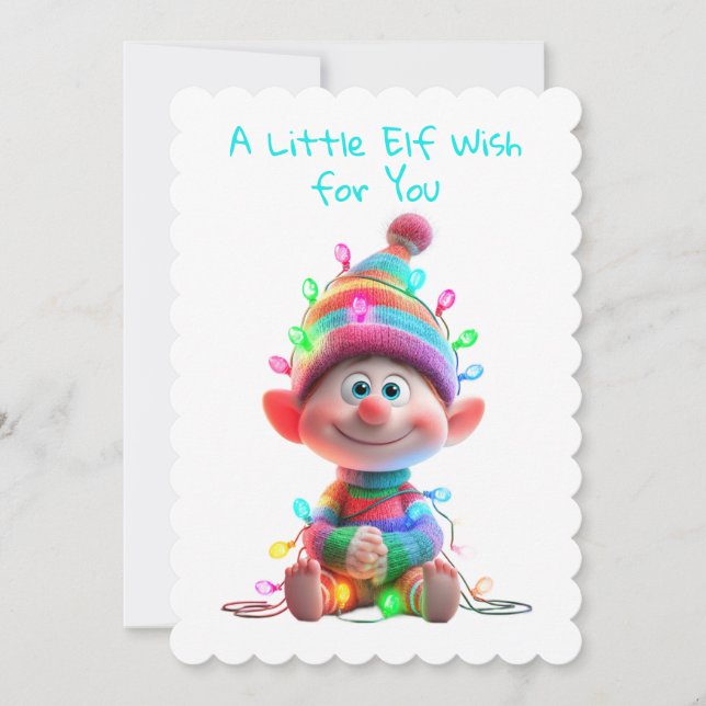 Tarjeta Festiva Enchanted Elf | North Pole Christmas Magic (Anverso)