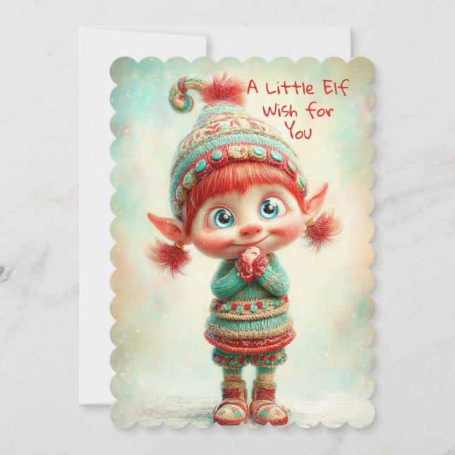 Tarjeta Festiva Enchanted Elf | North Pole Christmas Magic (Anverso)