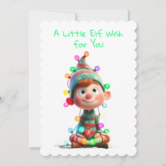 Tarjeta Festiva Enchanted Elf | North Pole Christmas Magic (Anverso)