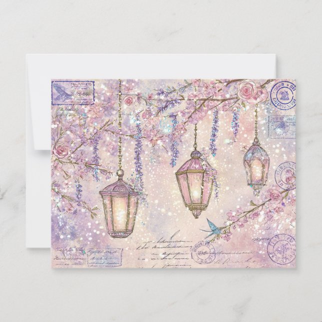 Tarjeta Festiva Enchanted fairytale Flat Holiday Card (Anverso)