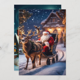 Tarjeta Festiva Enchanting Christmas Winter Village Wallpaper 2025