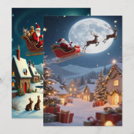 Tarjeta Festiva Enchanting Christmas Winter Village Wallpaper 2025