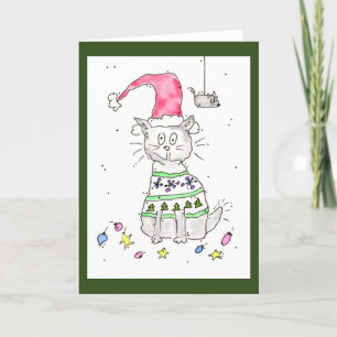 Tarjeta Festiva Encuéntrame bajo la carta de los Navidades de Mous