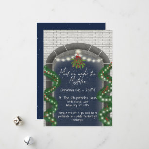 Tarjeta Festiva Encuentro De Festividades Con Los Navidades Mistle