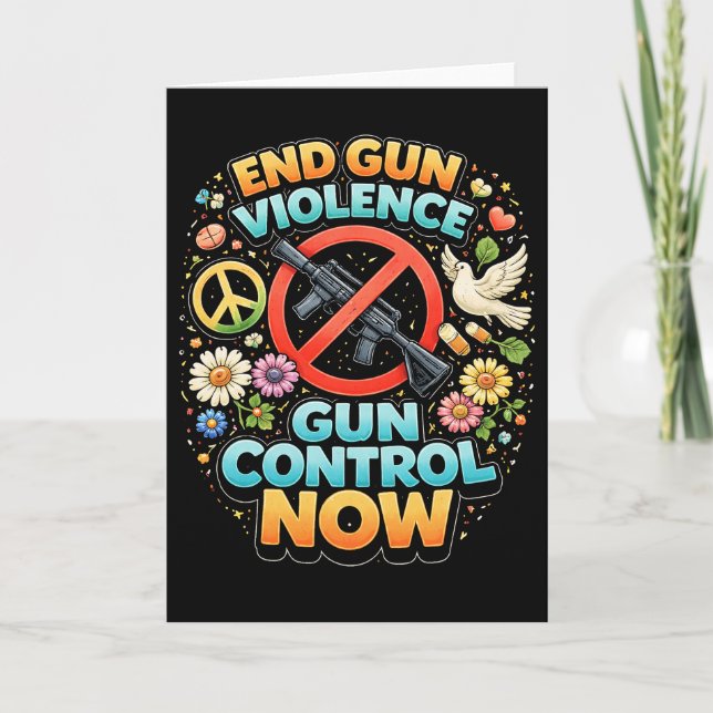 Tarjeta Festiva End Gun Violence Now (Anverso)