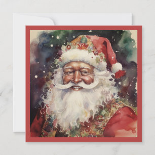 Tarjeta Festiva Énfasis multifloral barroco negro Santa Rococo