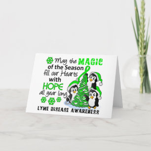 Tarjeta Festiva Enfermedad de Lyme de los Pingüinos navidades