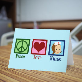Tarjeta Festiva Enfermera de amor por la paz hermosa Enfermería de