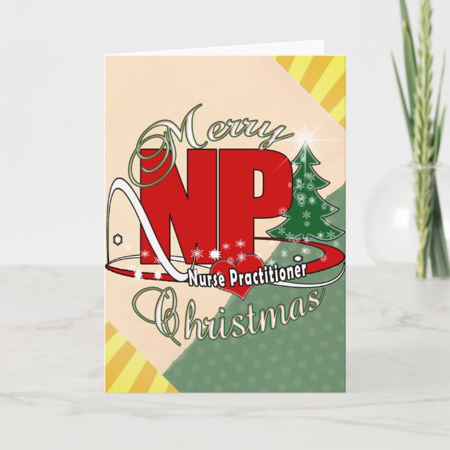 Tarjeta Festiva Enfermera de enfermería de NP NAVIDADES (Anverso)