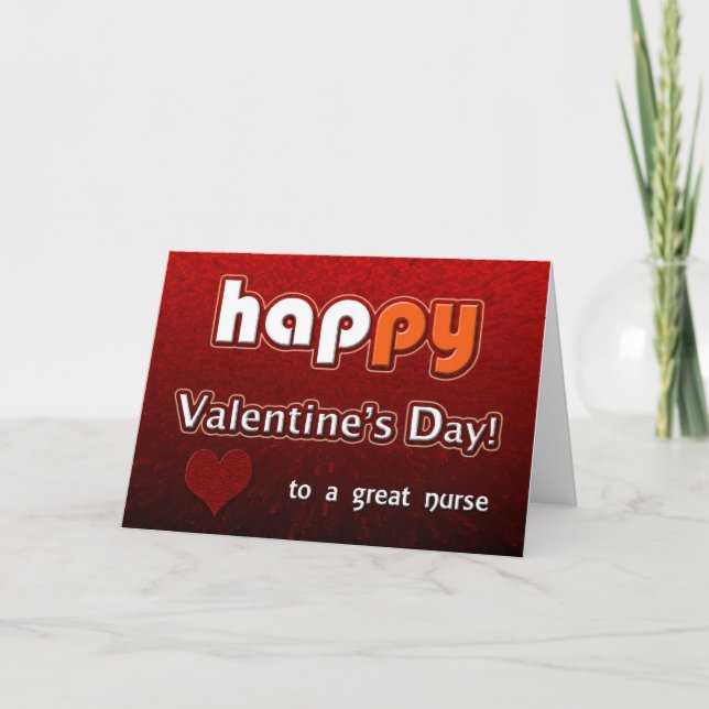 Tarjeta Festiva Enfermera feliz del el día de San Valentín (Anverso)