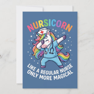 Tarjeta Festiva Enfermera Unicornio Energía Brillante y Mágica 