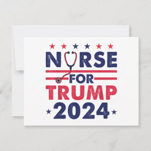 Tarjeta Festiva Enfermeras Retro para Trump 2024 América Bandera d