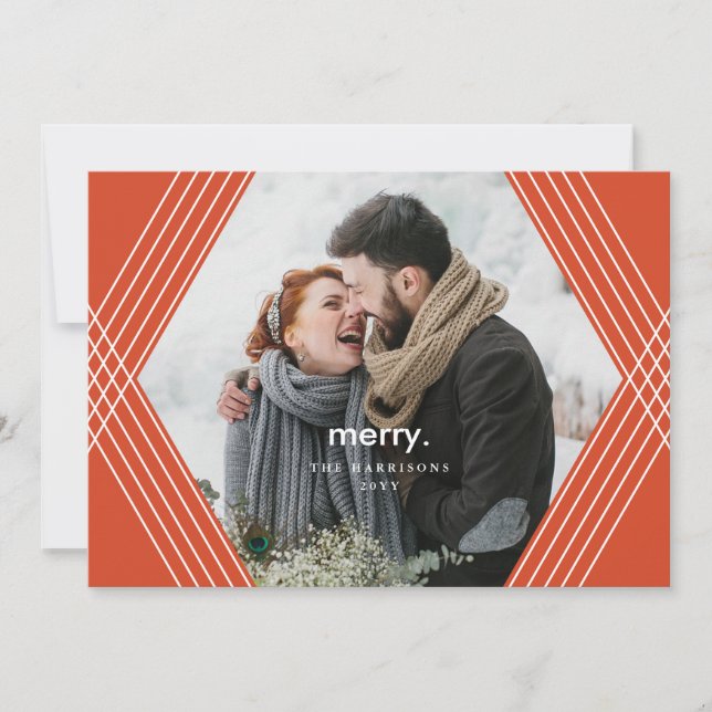 Tarjeta Festiva Enfoque festivo | Naranja horizontal 5x7 | (Anverso)