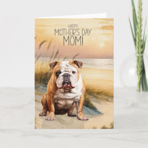 English Bulldog Sunset Beach Mother's Day