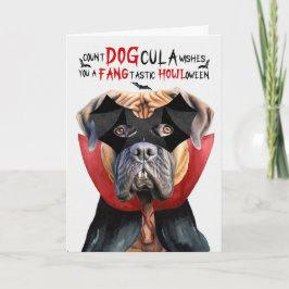 Tarjeta Festiva English Mastiff Dog Funny Count DOGcula Halloween