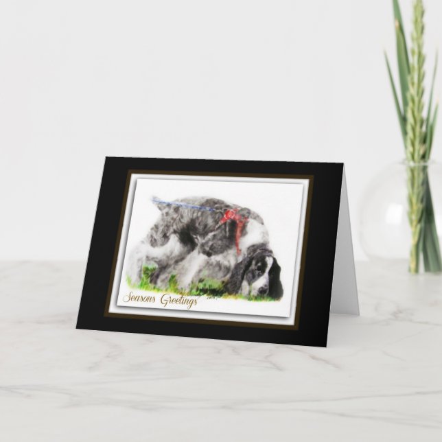 Tarjeta Festiva English Springer Spaniel (Anverso)