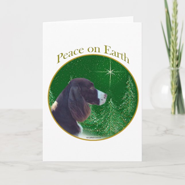 Tarjeta Festiva English Springer Spaniel (liver Peace) (Anverso)