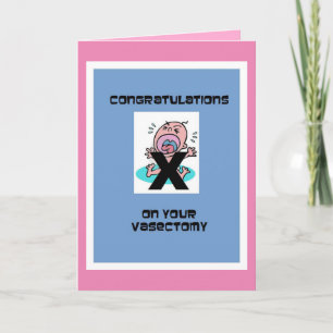 Tarjeta Festiva Enhorabuena en su vasectomía - divertida