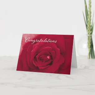 Tarjeta Festiva Enhorabuena - General - Rosa Roja