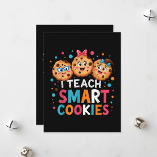 Tarjeta Festiva Enseño a galletas inteligentes Maestra de vuelta a