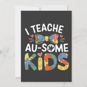 Tarjeta Festiva Enseño a profesores de autismo y autismo para niño