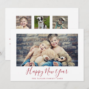 Tarjeta Festiva Entorno mínimo de noticias familiares Red Happy en