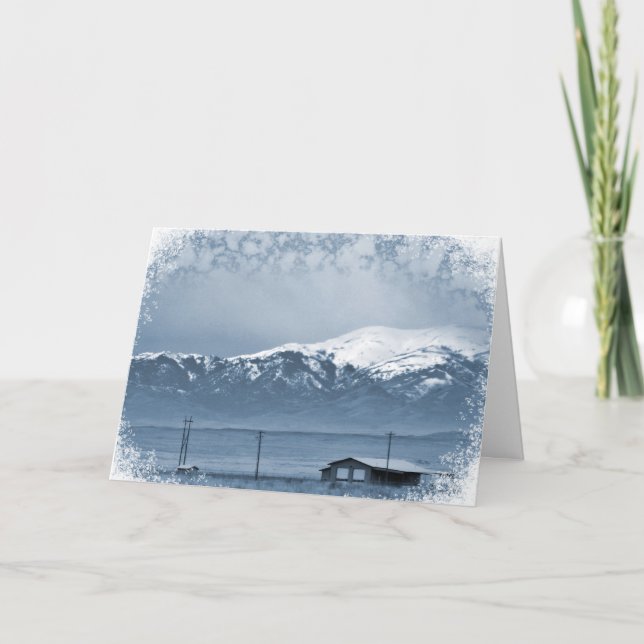 Tarjeta Festiva Entrada de nieve (Navidades) (Anverso)