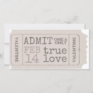 Tarjeta Festiva Entrada de San Valentín Antiguo Admite un Dulce Am
