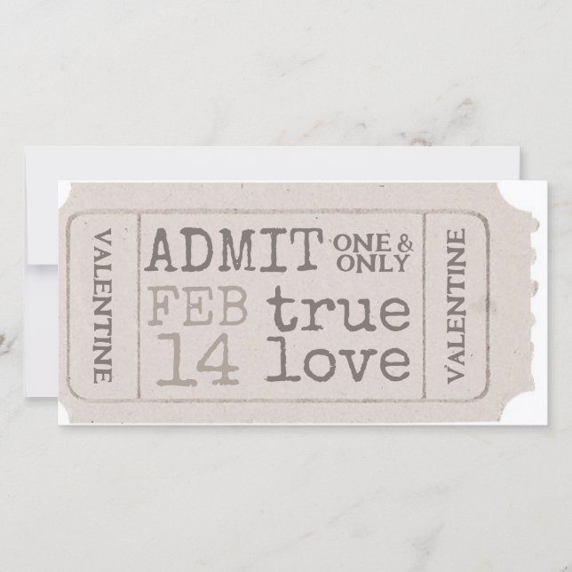 Tarjeta Festiva Entrada de San Valentín Antiguo Amar Uno Mismo Dul (Anverso)