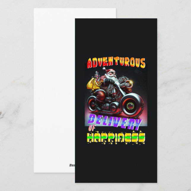 Tarjeta Festiva Entrega aventurera de felicidad (Anverso / Reverso)