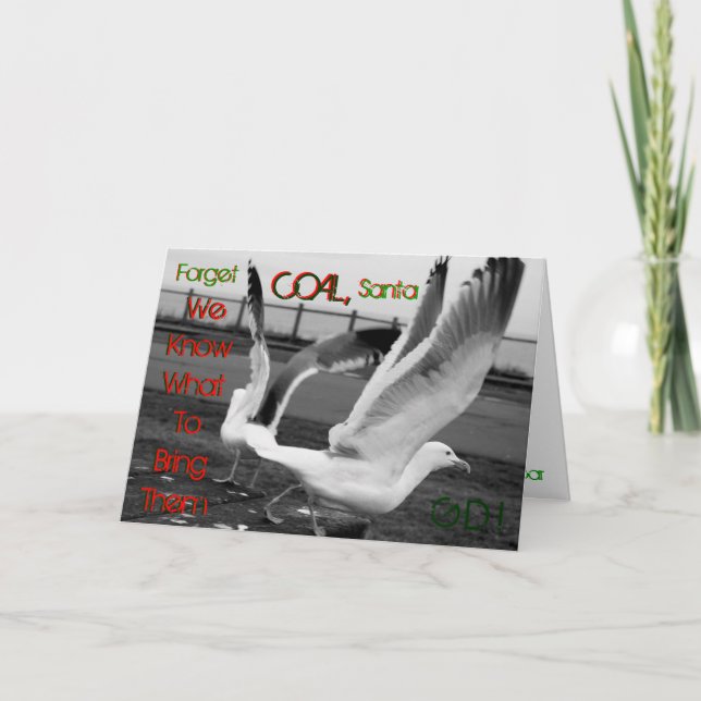 Tarjeta Festiva Entrega de navidades - Estilo Gaviota (Anverso)