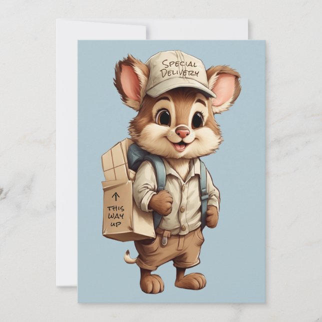 Tarjeta Festiva Entrega especial de animales Personalizados Cute C (Anverso)