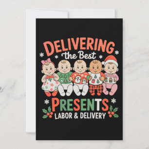 Tarjeta Festiva Entregando Los Mejores Regalos Labor Y Parto
