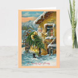 Tarjeta Festiva "Entregando regalos a los Navidades"