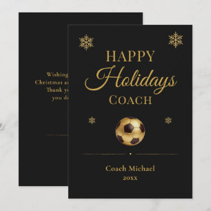 Tarjeta Festiva Entrenador de Fútbol Felices Fiestas Equipo Person
