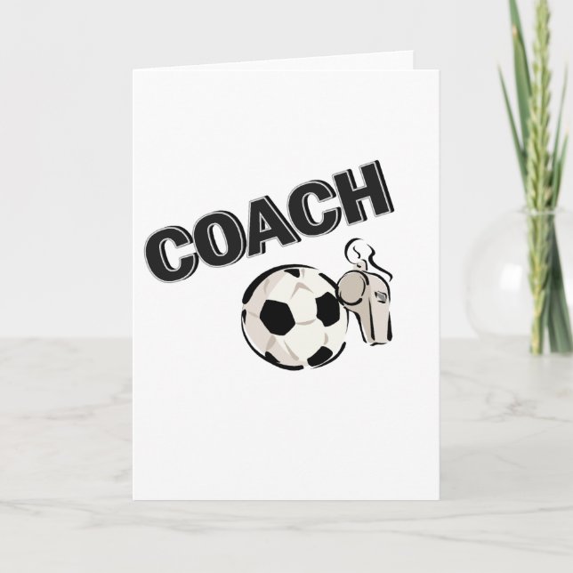 Tarjeta Festiva Entrenador de fútbol (Silbato/Balón) (Anverso)