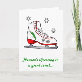 Tarjeta Festiva Entrenador Felices Fiestas con Hielo Skate