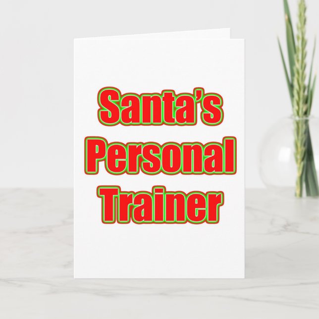 Tarjeta Festiva Entrenador personal de Santa Claus (Anverso)