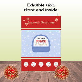 Tarjeta Festiva Entrenadores de béisbol navidades vacaciones perso