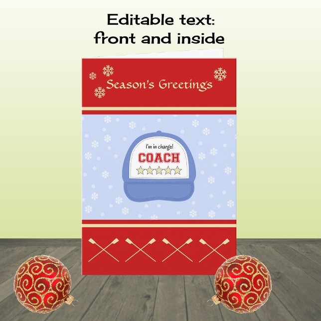 Tarjeta Festiva Entrenadores de remo navidades vacaciones personal (Subido por el creador)