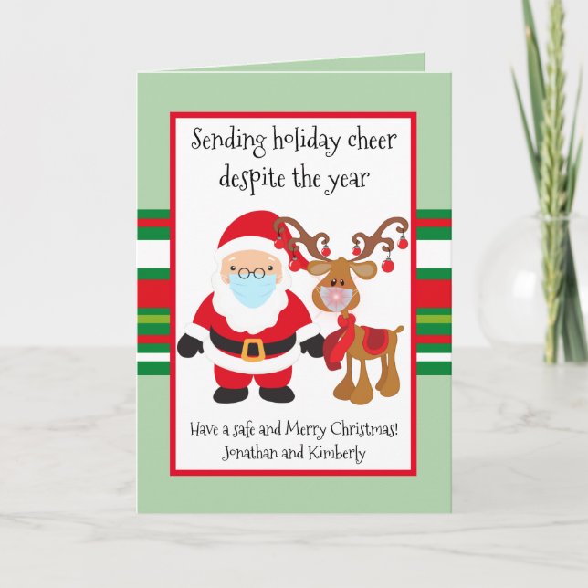 Tarjeta Festiva Enviando alegría por vacaciones a pesar del año 20 (Anverso)