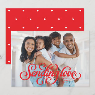 Tarjeta Festiva Enviando amor lindo rojo una foto de San Valentín