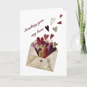 Tarjeta Festiva Enviándote mi amor Feliz día de San Valentín