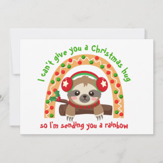 Tarjeta Festiva Enviándote Navidades de eslora arcoiris