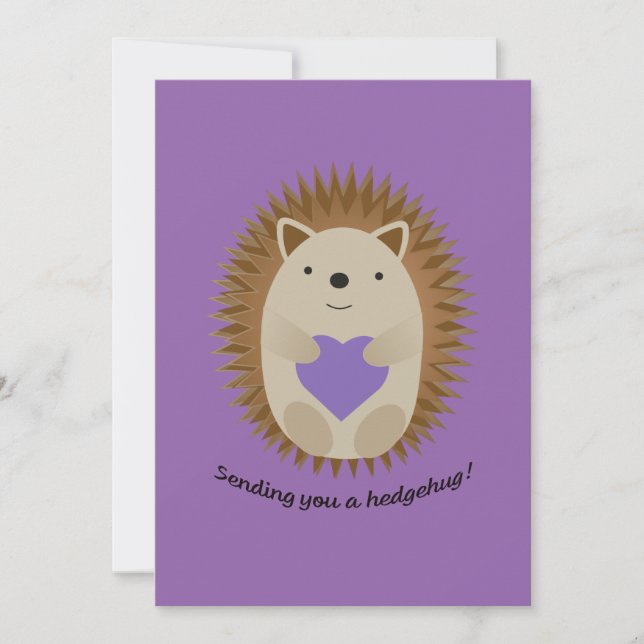 Tarjeta Festiva Enviándote un Hedgehug Hedgehog (Anverso)