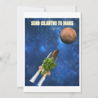Tarjeta Festiva Enviar a Cilantro a Marte - Gracioso Anti-Cilantro