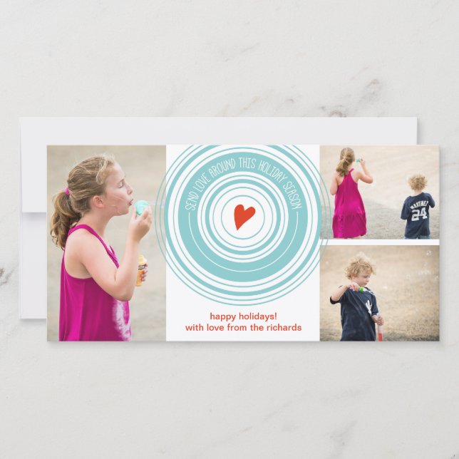 Tarjeta Festiva Enviar amor alrededor x3 (Anverso)