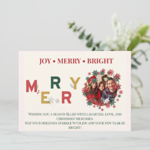 Tarjeta Festiva Envuelto en Alegría Atado con Foto de Feliz Navida