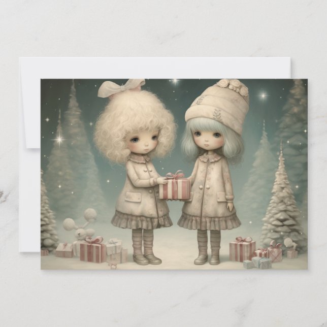 Tarjeta Festiva Envuelto en Calor y Amor: Un Feliz Deseo de Navida (Anverso)